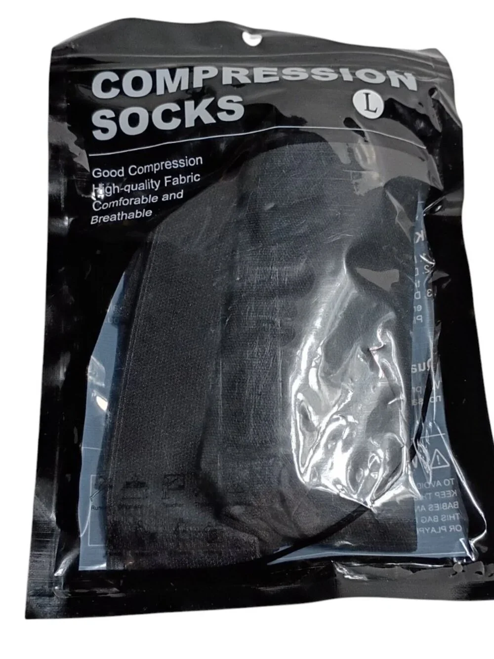 Unbranded Black Knee-High Compression Socks Size Large